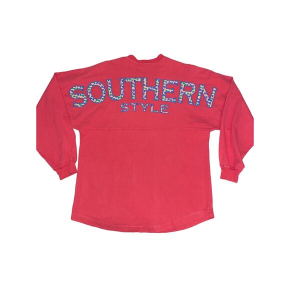 Southern Style with Bowties! Long sleeve thick cotton T-shirt, Oversized Small - Picture 1 of 4